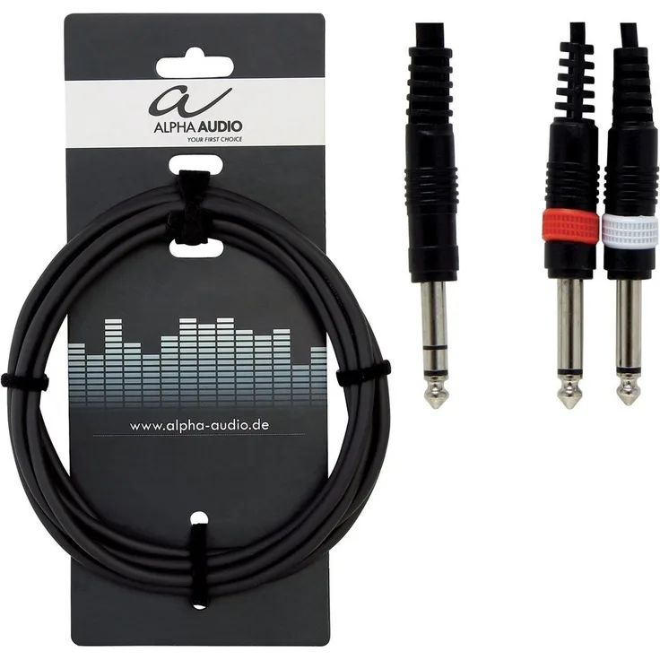 Alpha Audio 190105 Basic Line Y-Kabel (3 m, Stereoklinke auf Monoklinke)