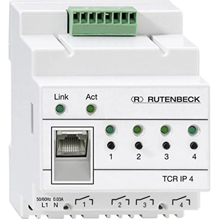 Rutenbeck 700802610 REG Fernschaltgerät über TCP Netzwerk 4-Fach, TCR IP 4