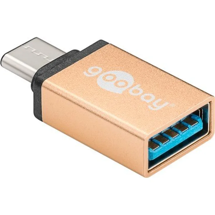 Goobay 56622 Adapter USB-C auf USB A 3.0, gold, USB-C-Stecker