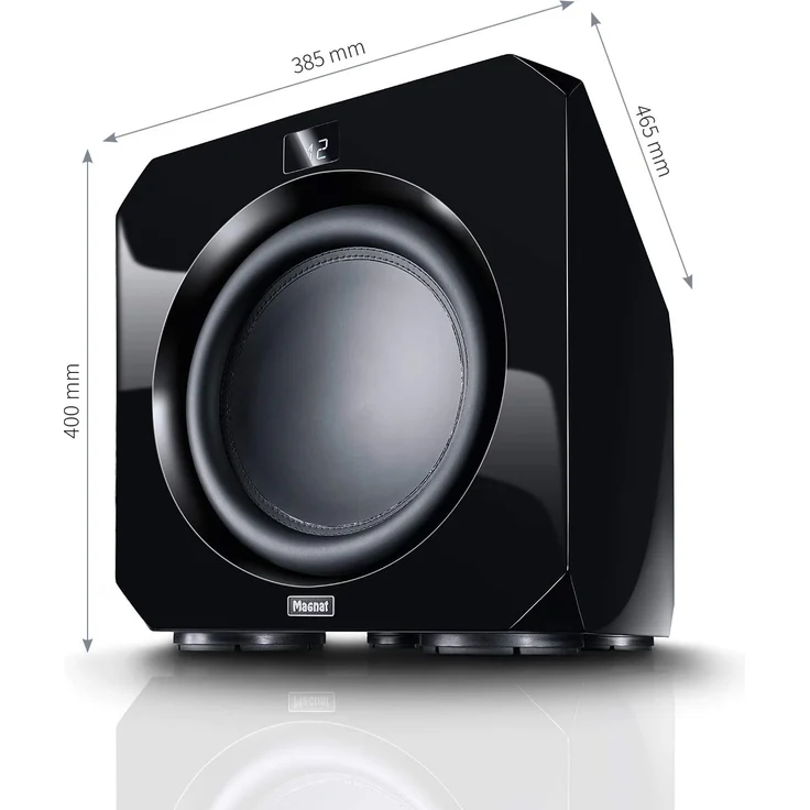 Magnat Omega CS 12, schwarz - leistungsstarker Aktiv-Subwoofer für tiefe und präzise Bässe für Heimkino und Musik schwarz  – Bild 5