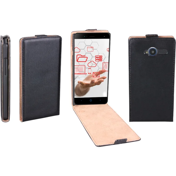 PATONA Flip Case, geeignet für ZTE Blade L3 schwarz Ultra Slim
