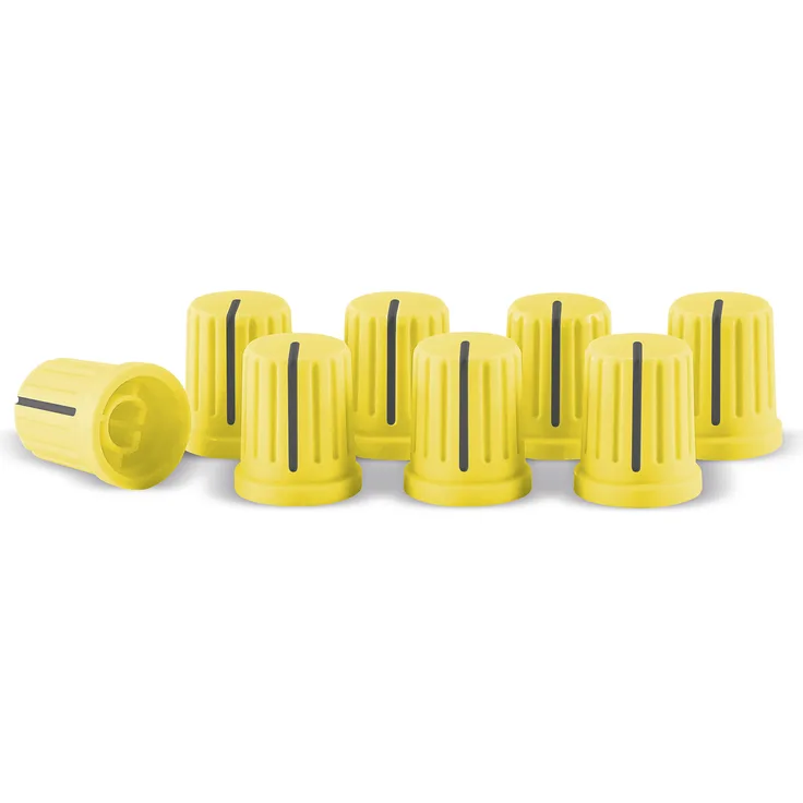 Reloop Knob Cap Set yellow - 8 Knob Caps, Gummierung für mehr Grip, kompatibel mit vielen DJ-Mixern und Controllern, gelb