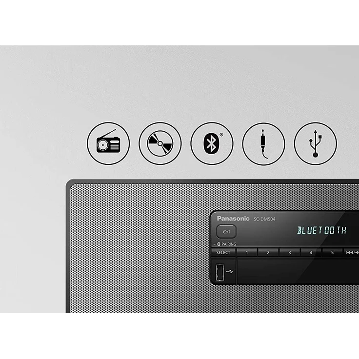 Panasonic SC-DM504EG-K Micro HiFi System in schwarz (40 Watt RMS, Digitalradio DAB+, CD, UKW Radio, Bluetooth, USB, AUX) – Bild 3