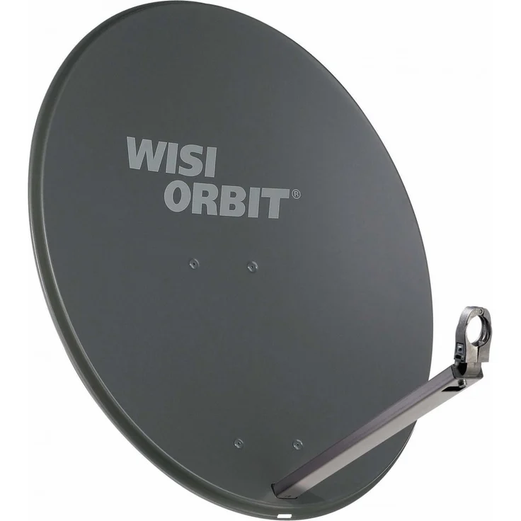 WISI Orbit Line Satelliten Offset-Antenne OA38H in Basaltgrau ? 80cm Reflektor mit 40mm LNB-Halterung, Feedarm und Mastschellen ? Komplette Sat Antenne mit Montagezubehör – Bild 1