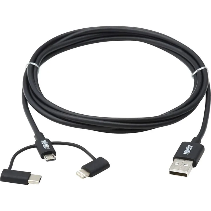 Tripp Lite USB-A auf Lightning, USB Micro-B und USB C Sync-/Ladekabel, 1,8 m, M101-006-LMC-BK