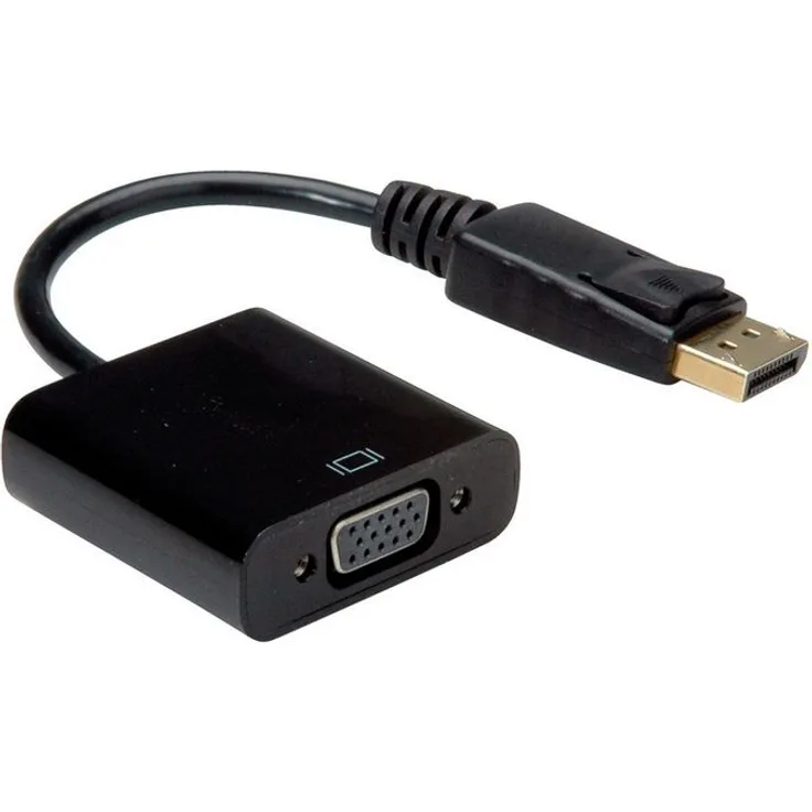 VALUE DisplayPort - VGA Adapter | DP Stecker - VGA Buchse | passiv | mit Einer Auflösung von bis zu 1920x1080 - 1920x1200 60Hz!