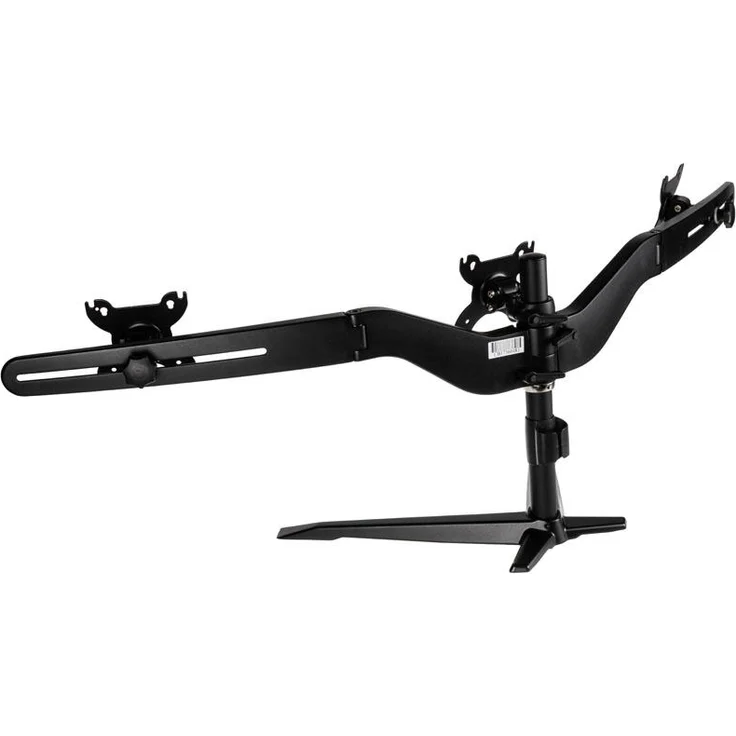 SilverStone SST-ARM31BS - Triple-LCD-/LED Monitorständer für 3 Monitore mit max. 24'', Montage der Monitore vertikal, Monitore 360° drehbar sowie ±15° schwenk- und kippbar, Maximale Montagelochabstände VESA MIS-D 75x75-100x100, schwarz – Bild 1