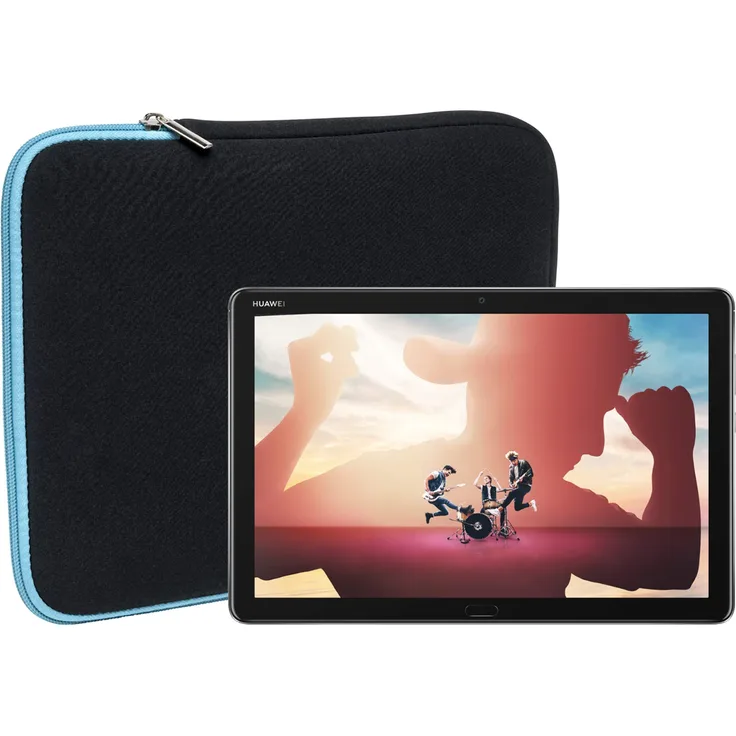 Slabo Tablet Tasche für Huawei MediaPad M5 Lite (10.1'') Hülle Case Neopren - TÜRKIS / SCHWARZ