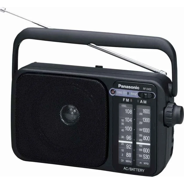 Panasonic RF-2400DEG-K Tragbares Radio mit Griff, Netz- oder Batteriebetrieb schwarz – Bild 1