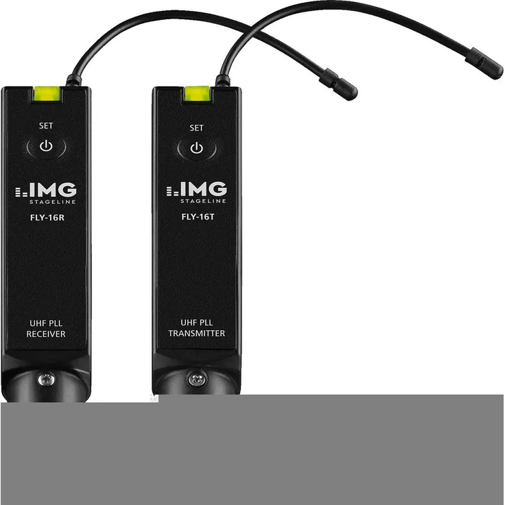 IMG STAGELINE FLY-16SET 16-Kanal PA-Audio Funk-Übertragungsset für die analoge, kabellose Übertragung von Line-Audiosignalen in PA-Systemen, Funksteuerung-Set mit UHF-PLL Technologie, in Schwarz