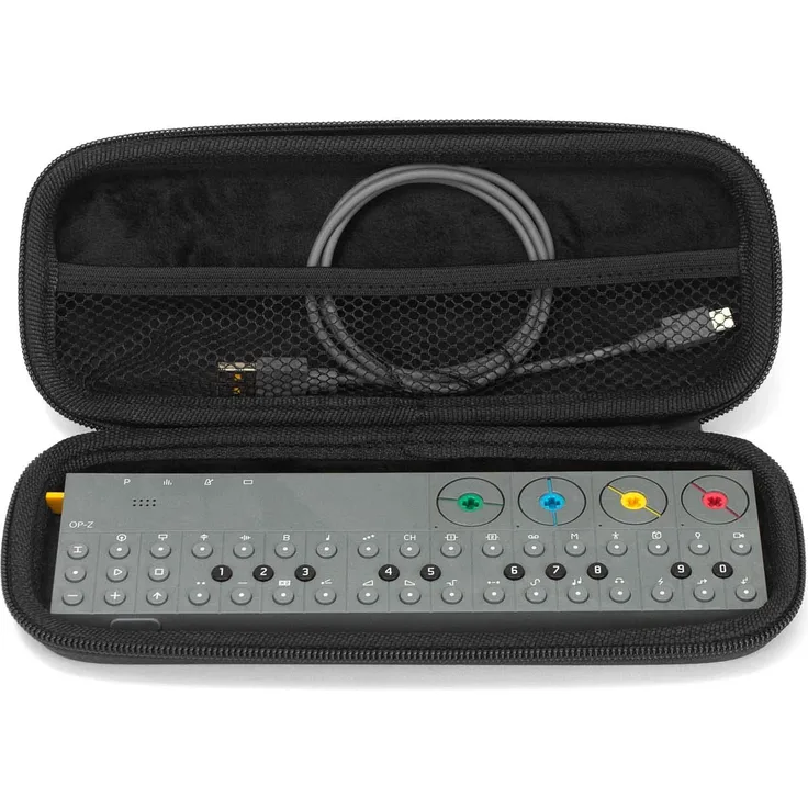 Analog Cases GLIDE Case für Teenage Engineering OP-Z oder vergleichbare Synthesizer (Transporttasche-Etui gefertigt aus wasserdichtem Kunstleder, mit robustem Gummitragegriff), Schwarz