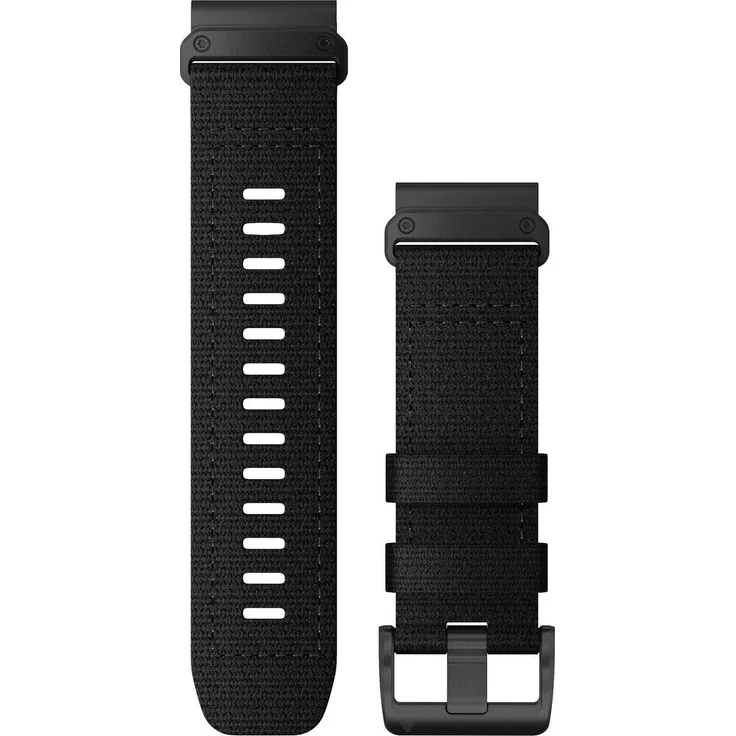 Garmin Ersatzarmband QuickFit 26mm Nylon Schwarz Edelstahl (010-13010-00)