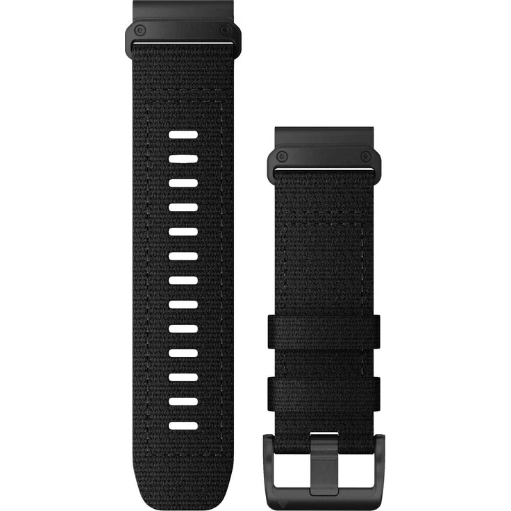 Garmin Ersatzarmband QuickFit 26mm Nylon Schwarz Edelstahl (010-13010-00)