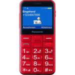 Panasonic Einsteiger-Mobiltelefon KX-TU150EXR mit Notruftaste & beleuchteten Tasten, hörgerätekompatibel, Rot