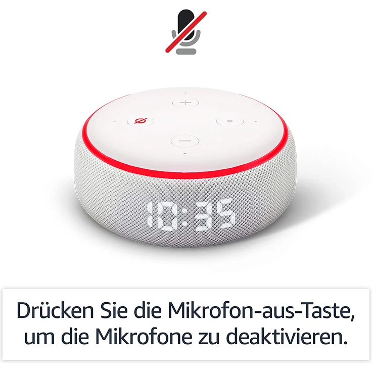 Amazon Echo Dot (3. Generation) Smarter Lautsprecher mit Uhr und Alexa, Sandstein Stoff – Bild 5