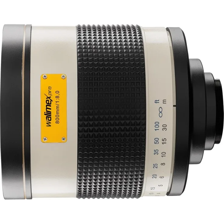 Walimex Pro 800mm 1:8,0 DSLR-Spiegelobjektiv für Nikon Z Objektivbajonett weiß (manueller Fokus, für Vollformat Sensor gerechnet, Filterdurchmesser inkl. Schutzdeckel und Objektivbeutel)