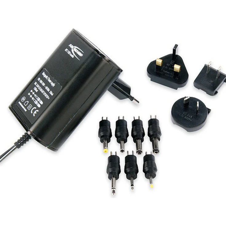 ANSMANN APS 1500 Universal Stecker Netzteil 12V inkl. 7 verschiedende Adapter Stecker - Netzstecker bis max. 1500mA - Netzadapter zur Stromversorgung vieler Elektrokleingeräte von 3-12 Volt regelbar – Bild 1