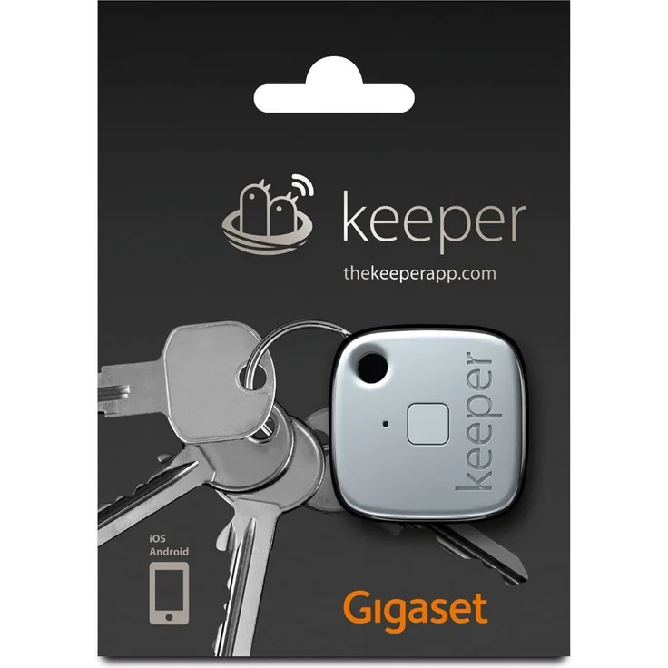 Gigaset keeper Schlüsselfinder mit Bluetooth-Beacon und Signalton, LED-Licht zum Finden des Schlüssels, schwarz – Bild 8