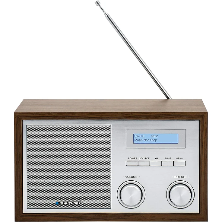 Blaupunkt RXD-180-WN Retro-Radio mit UKW (FM), Streaming, Netzbetrieb, braun, silber – Bild 5