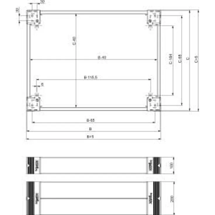 Schneider Electric Sockel 200mm Seitenteile NSYSPS4200
