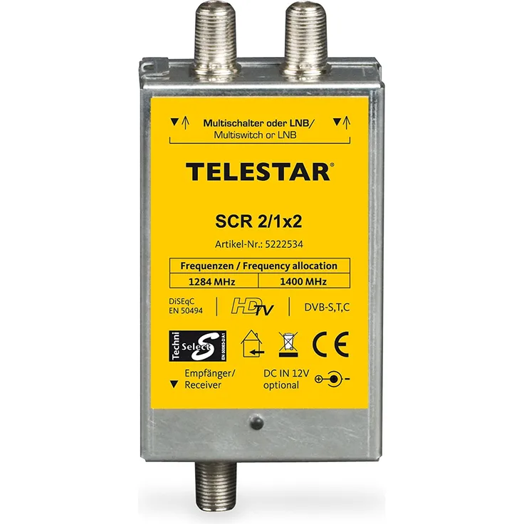 Telestar 5222534 SCR 2-1x2 Einkabellösung (Twin-2 Single Receiver auf 1 Leitung) Silber