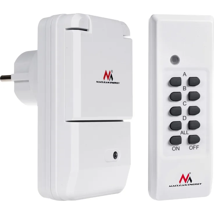 Maclean MCE158 Funkschalt-Set Funksteckdose Set für den Außenbereich IP44 mit Fernbedienung Max. 3600W Weiß
