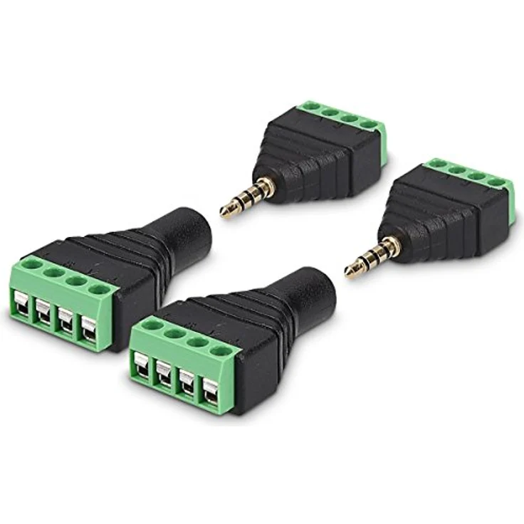 Kwmobile 2 x Klinke Stecker 3.5 mm Set 4 Pin