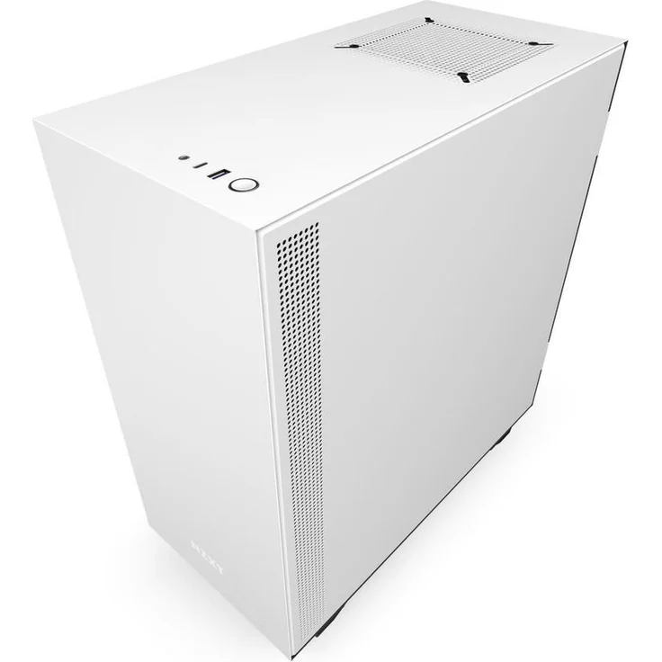 NZXT H510 - Kompaktes ATX-Mid-Tower-Gehäuse für Gaming-PCs - Front I-O USB Type-C Port - Tempered Glass-Seitenfenster - managementsystem - Für Wasserkühlung nutzbar - Weiß-Schwarz – Bild 4