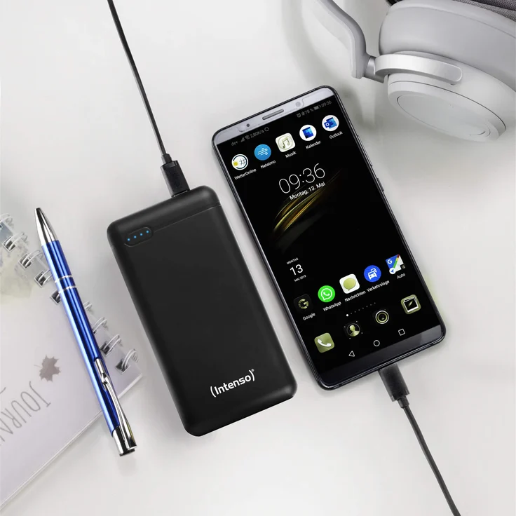Intenso XS20000, externes Ladegerät, 20000 mAh, geeignet für Smartphones, Tablets, PCs, Digitalkameras, Nintendo Switch, Powerbank, schwarz (7313550) – Bild 4