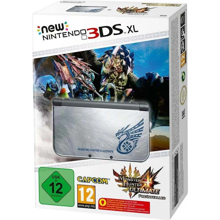 New Nintendo 3DS XL Monster Hunter 4 Ultimate Edition Silber 256MB & 4GB Speicherkarte Bundle inkl. Monster Hunter 4 Ultimate – Bild 1