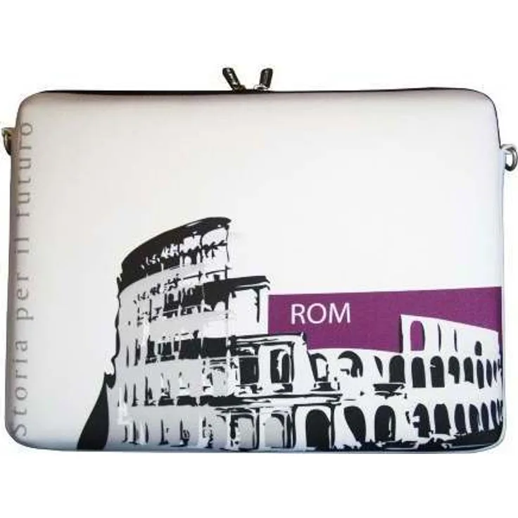 Digittrade LS137-15 Rom Designer Laptoptasche 15,6 Zoll (39,1 cm) aus Neopren Laptop-Hülle Sleeve Tasche Schutzhülle Cover Case Bag lila-weiß