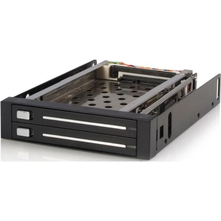 StarTech.com SATA Wechselrahmen 3,5 Zoll trägerlos - Mobiles Festplatten Speicher Rack für 2x 6,4cm (HSB220SAT25B) – Bild 1