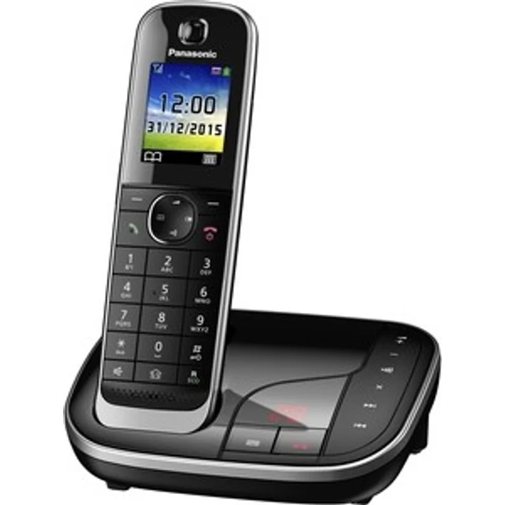 Panasonic KX-TGJ320GB Familien-Telefon mit Anrufbeantworter, Schnurloses Telefon, strahlungsarm, Anrufschutz, DECT Basisstation, Freisprechen, schwarz – Bild 2