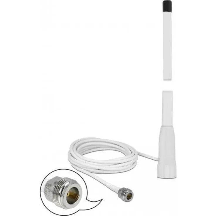 DeLOCK WLAN 802,11 b/g/n Marine Antenna - Antenne - Smart Home - 10 dBi - Innen / Außen, Schraubmontage - weiß (12576)