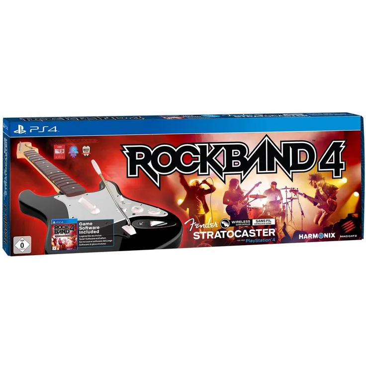 Rock Band 4 Gitarren-Bundle (Spiel inkl. Fender Stratocaster Wireless Gitarre) (PS4)