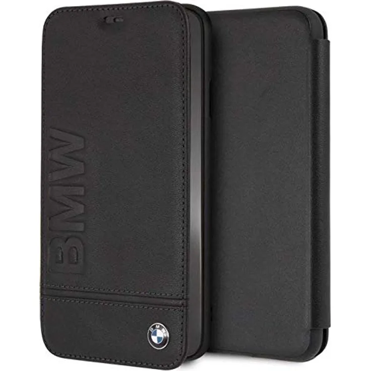 BMW BMFLBKI65LLSB Booktype Case Genuine Leather - iPhone XS Max- Black