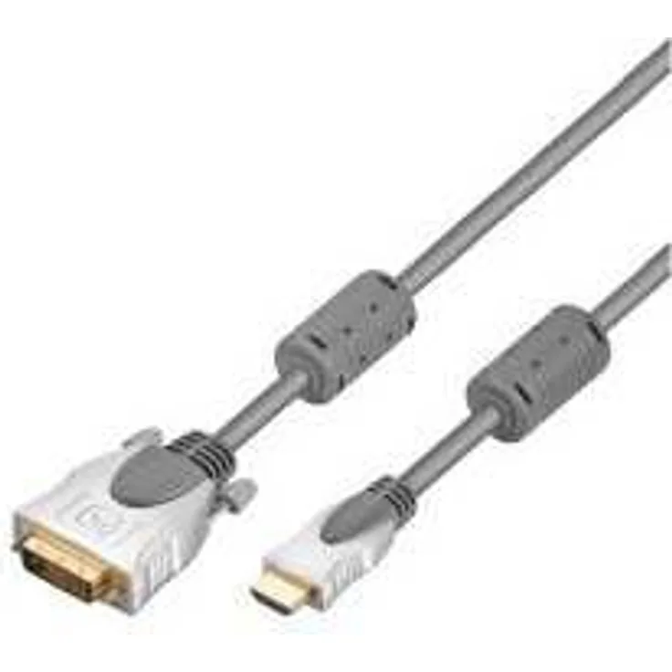 Goobay HT 270-0500 5.0m PL 5m HDMI DVI-D Grau, Weiß (52741)