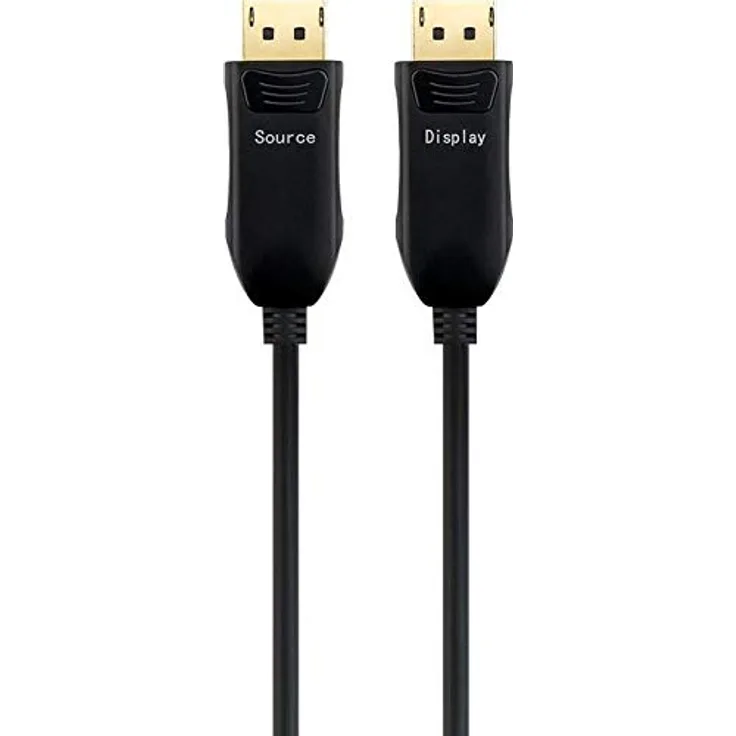 PremiumCord Optisches 8K DisplayPort 1.3-1.4 Kabel M-M 15 m, DisplayPort auf DisplayPort, 32,4Gbps, Video 8K30Hz, 5K60Hz, 4K60Hz 2160p, vergoldete Anschlüsse, schwarz