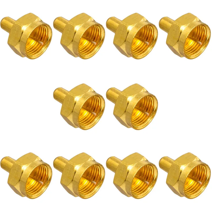 SET 10 x F-Abschlusswiderstand vergoldet