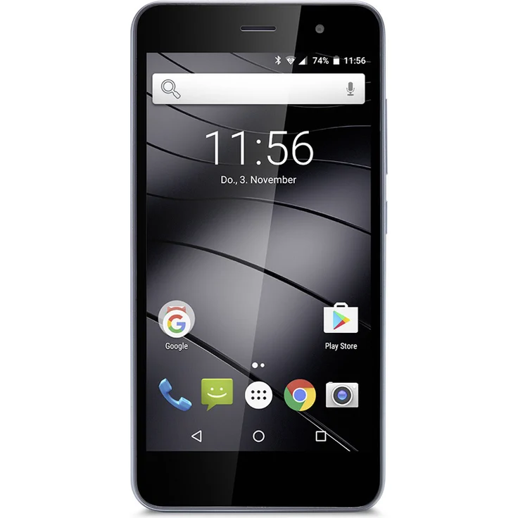 Gigaset GS160 Smartphone 12,7cm Pixel (5 Zoll) IPS-Display, 16GB interner Speicher, 1GB RAM, Dual-SIM, Android, Schwarz – Bild 1