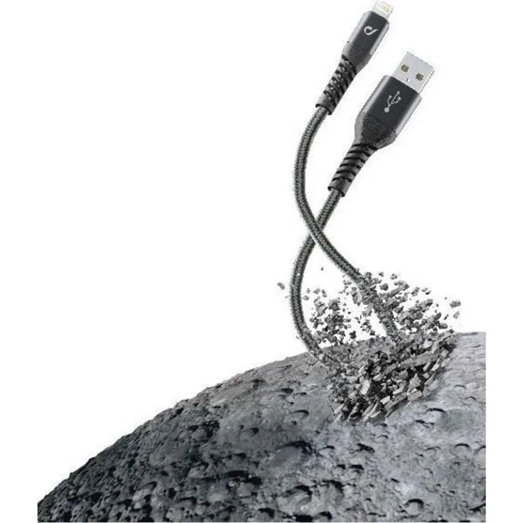 Extreme Cable Tetra Force Lightning-Kabel mit Kevlar Faser 1m (Schwarz)