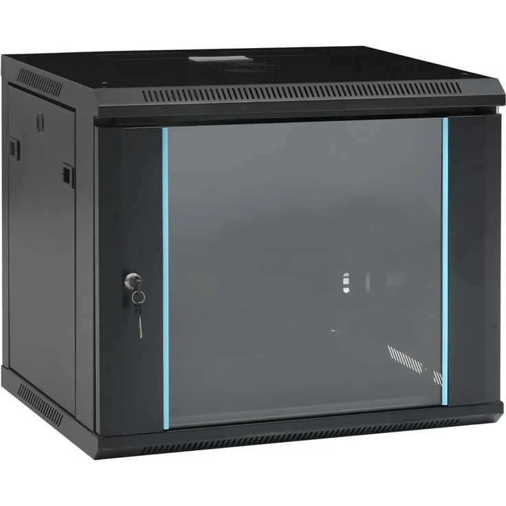 vidaXL 9U Netzwerkschrank Wandmontage 19'' IP20 600x450x510 mm – Bild 1