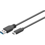 Goobay 73141 SuperSpeed 3.1 USB C -> USB 3.0 (Typ A) Ladekabel, Datenkabel, Unterstützt Charging & Sync, 3-Fach geschirmt, 3m, schwarz