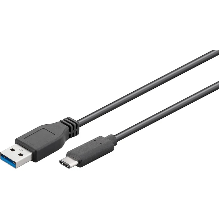 Goobay 73141 SuperSpeed 3.1 USB C -> USB 3.0 (Typ A) Ladekabel, Datenkabel, Unterstützt Charging & Sync, 3-Fach geschirmt, 3m, schwarz – Bild 1