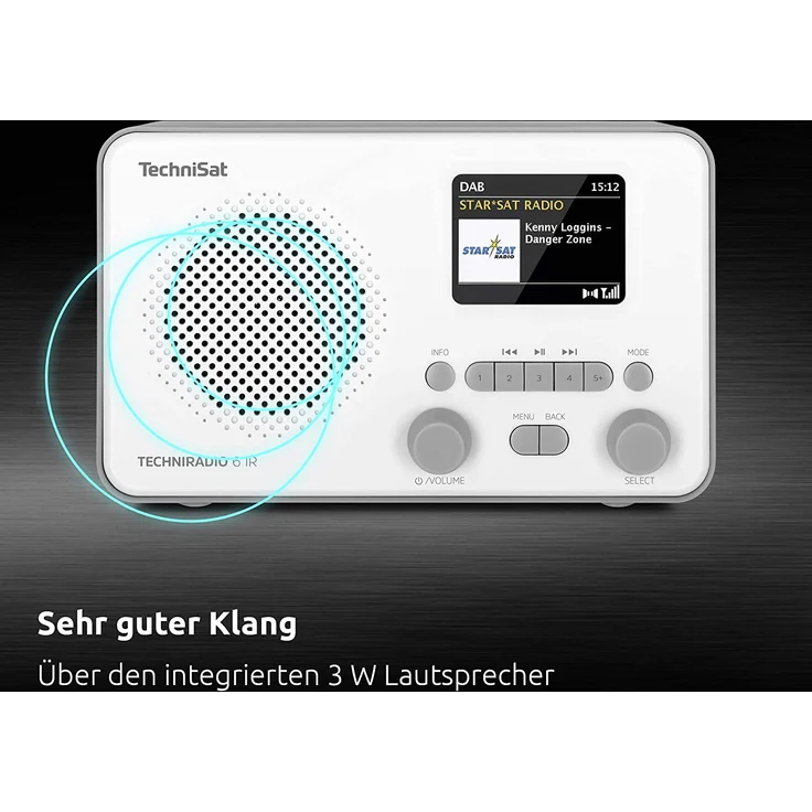 TechniSat Techniradio 6 IR Tragbares Radio mit Bluetooth, WLAN, Wecker, TFT-Display, Wecker, weiß – Bild 8