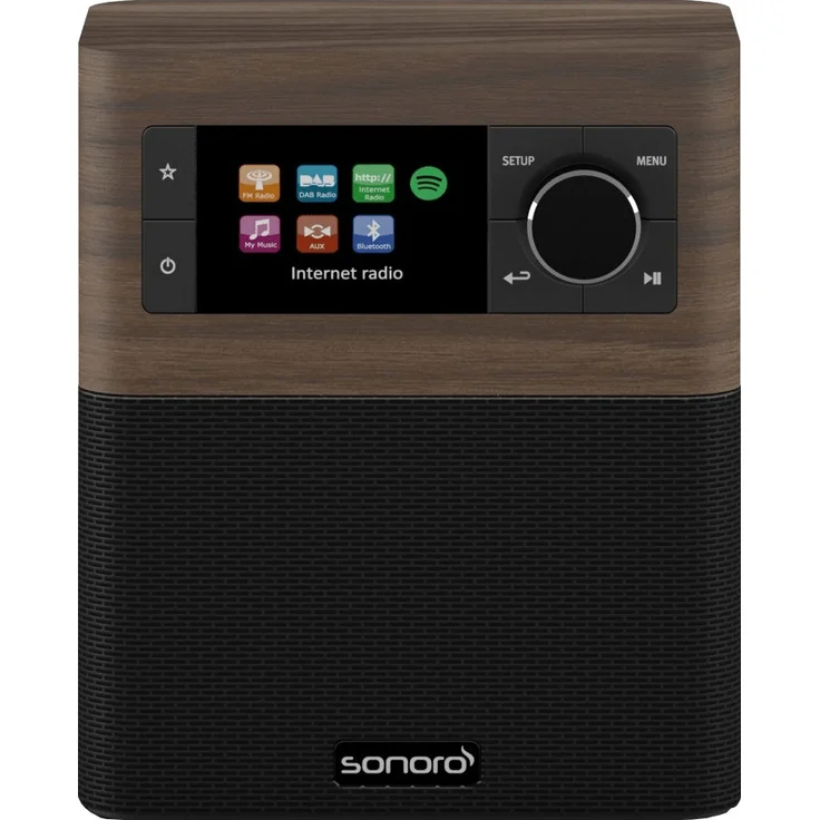 Sonoro sonoroSTREAM (2018) Internetradio mit Bluetooth, WLAN, TFT-Display, Wecker, schwarz, braun - Preisvergleich – Bild 1