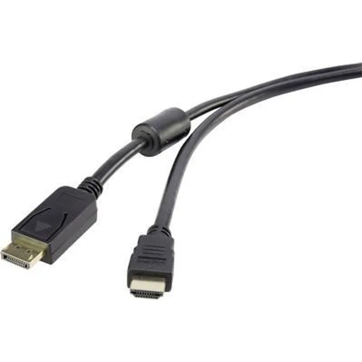 Renkforce DisplayPort / HDMI Anschlusskabel [1x DisplayPort Stecker - 1x HDMI-Stecker] 5m Schwarz