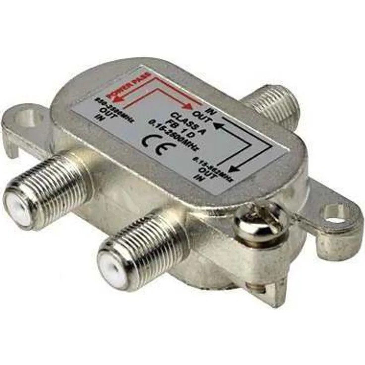 Goobay 61054 SAT TV Einschleuseweiche Sat-Terrestrisch zum Zusammenführen von Satelliten- und Terrestrischem Signal an die TV-Anlage, Schirmungsmaß 100 dB (digital tauglich)