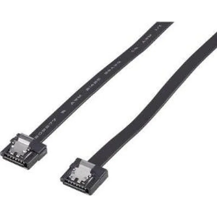 Renkforce - SATA-Kabel - Serial ATA 150/300/600 - SATA (W) bis SATA (W) - 50 cm - eingerastet, flach - Schwarz