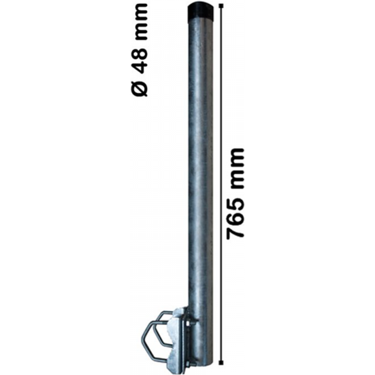 Geländerhalter - Mastverlängerung Stahl Feuerverzinkt 80cm lang 48mm
